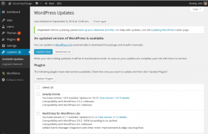 Wordpress 4.0 Upgrade